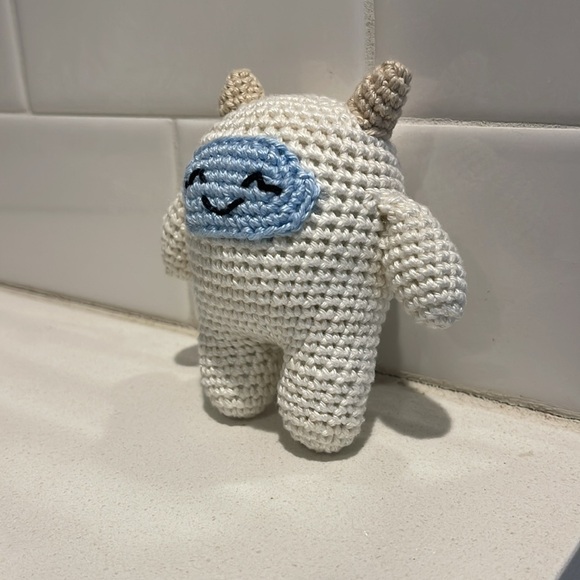 Handcrafted Yeti Figure Doll Holiday Christmas Decor Amigurui Crochet Winter - Picture 2 of 8